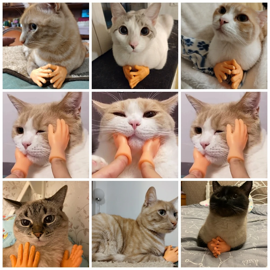 Забавный силиконовый инструмент для массажа маленьких рук и кошек перчатки