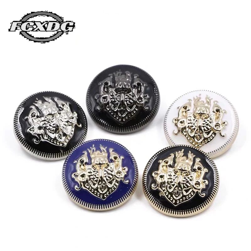 

10pcs High Quality Shirt Buttons 10mm Sewing Accessories Fashion Vintage Buttons for Clothing Black Round Metal Jacket Buttons