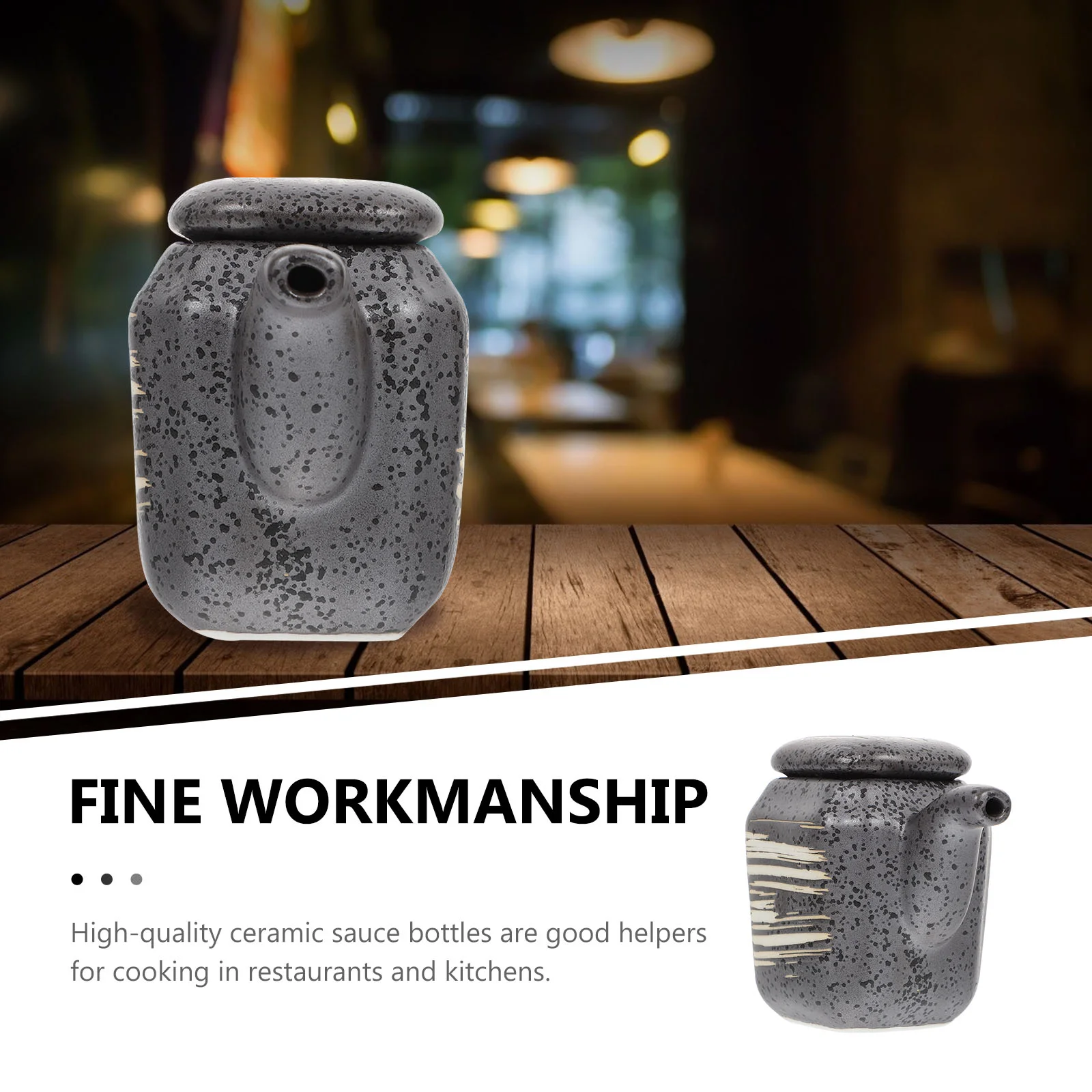 

Керамический горшок для хранения приправ, домашняя бутылка для ресторана, соевый Стандартный горшок (черный), 1 шт.