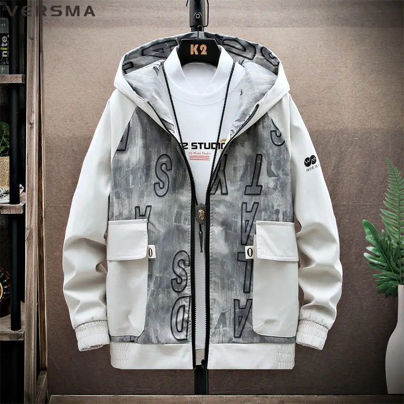 Мужская куртка в стиле Харадзюку с принтом граффити | одежда