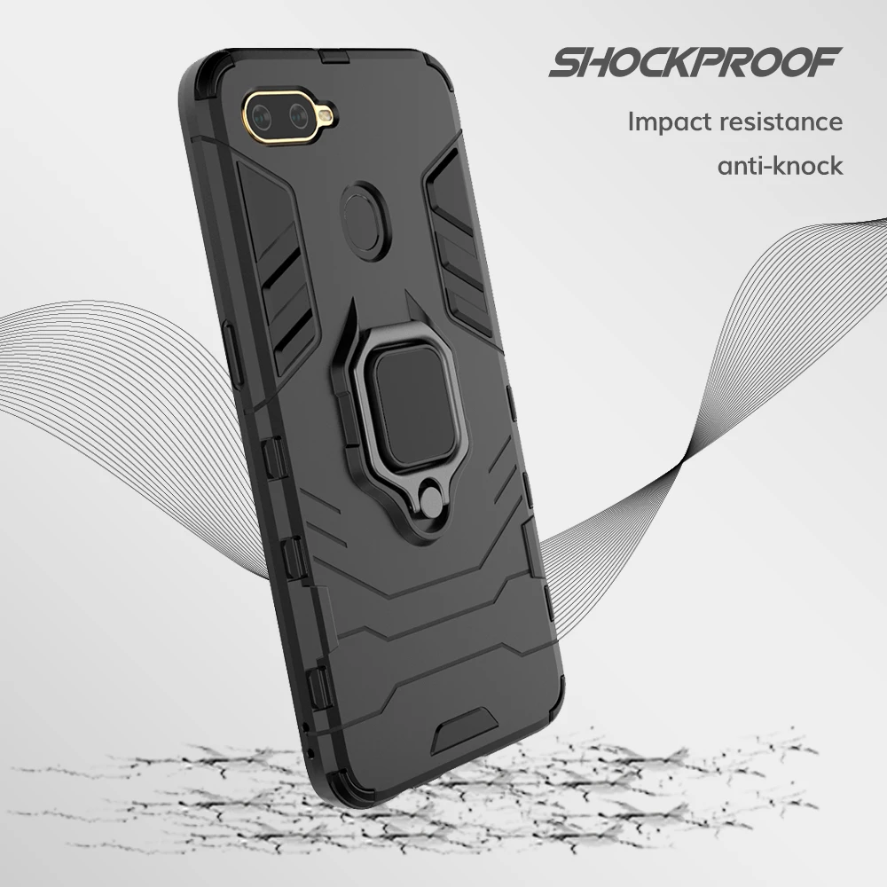 UFLAXE Original Shockproof Case for OPPO A5S A7 A3S A5 A9 2020 AX5 AX5S AX7 Back Cover Hard Casing with Ring Stand enlarge