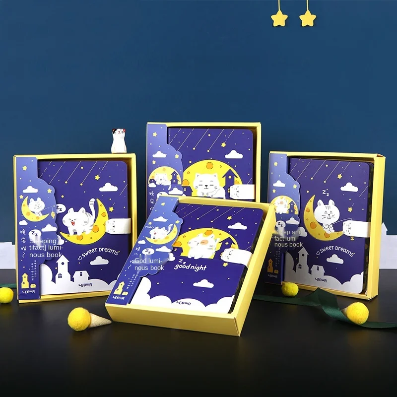 

Подарочная коробка для блокнота, светящийся в темноте, Lianhua, канцелярские принадлежности, милый светящийся блокнот, электронная книга с маг...