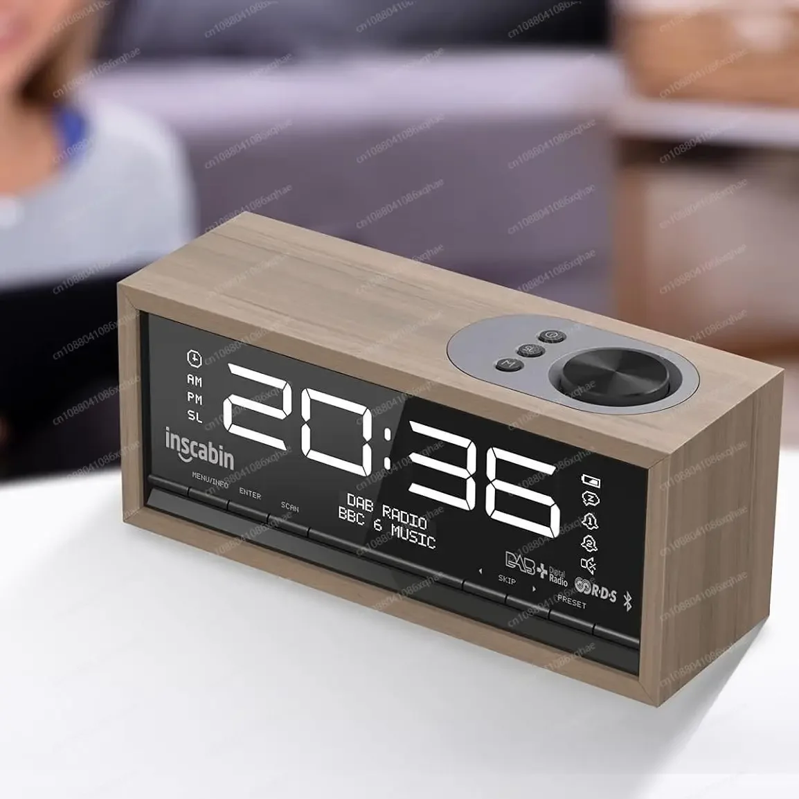 Фото Радио DAB+ FM Bluetooth 5.0 — многофункциональный динамик с беспроводной зарядкой и будильником, высококачественное домашнее аудио (внешняя торговля) №1
