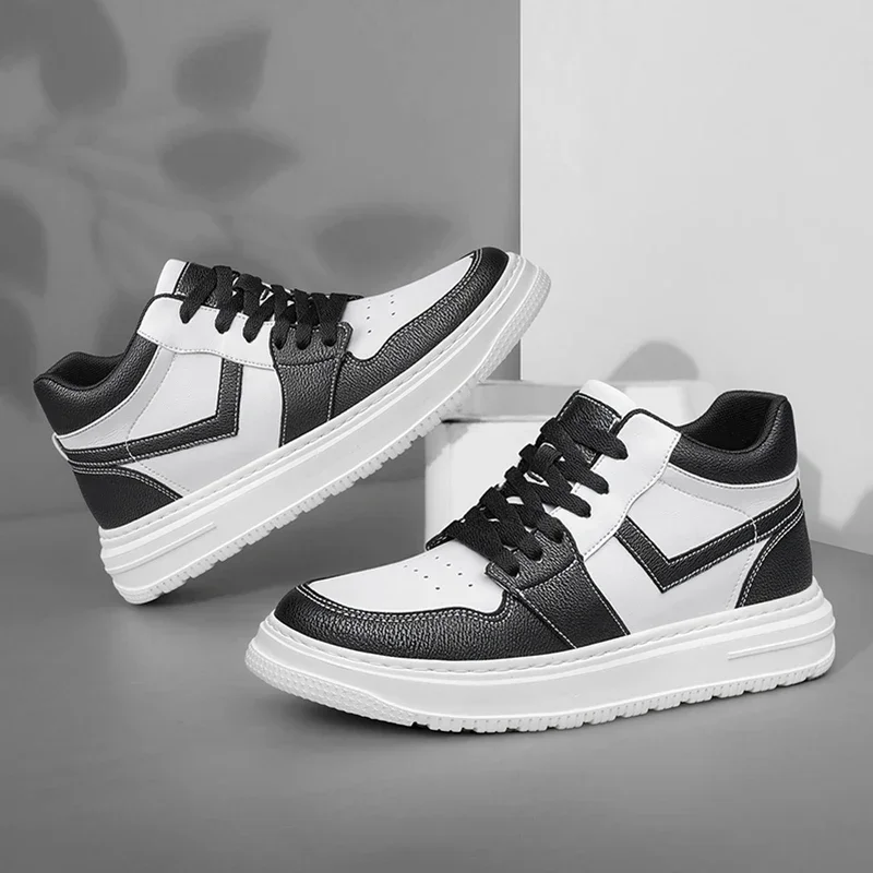 Кроссовки мужские из натуральной кожи увеличивающие рост стельки высота 6 см