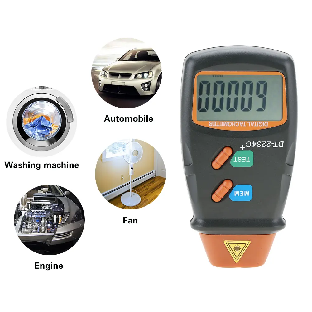 DT-2234C+ Non-Contact Digital LCD Laser Photo Tachometer Mini RPM Tester Meter |