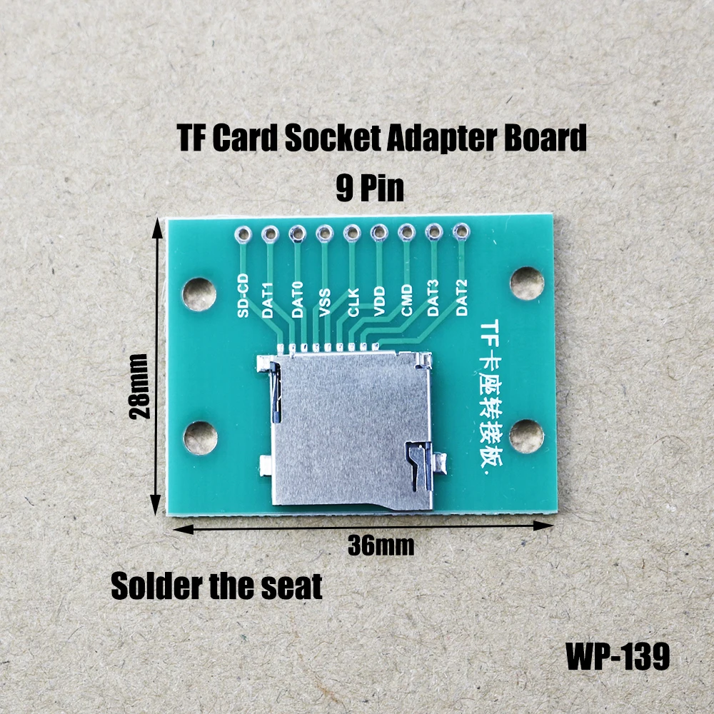 

1 шт., плата адаптера гнезда для TF-карты, 9P, самоэластичная плата для SD-карты 1,6 мм, печатная плата, WP-139 140 141