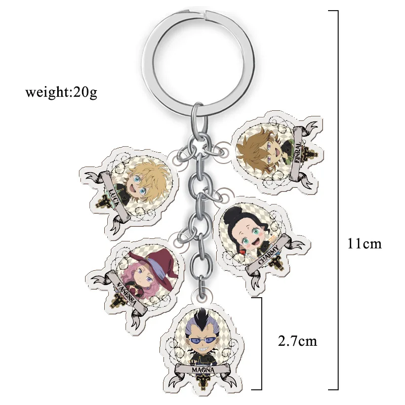 Брелок для ключей с мультяшным аниме рисунком чёрного клевера акриловый брелок