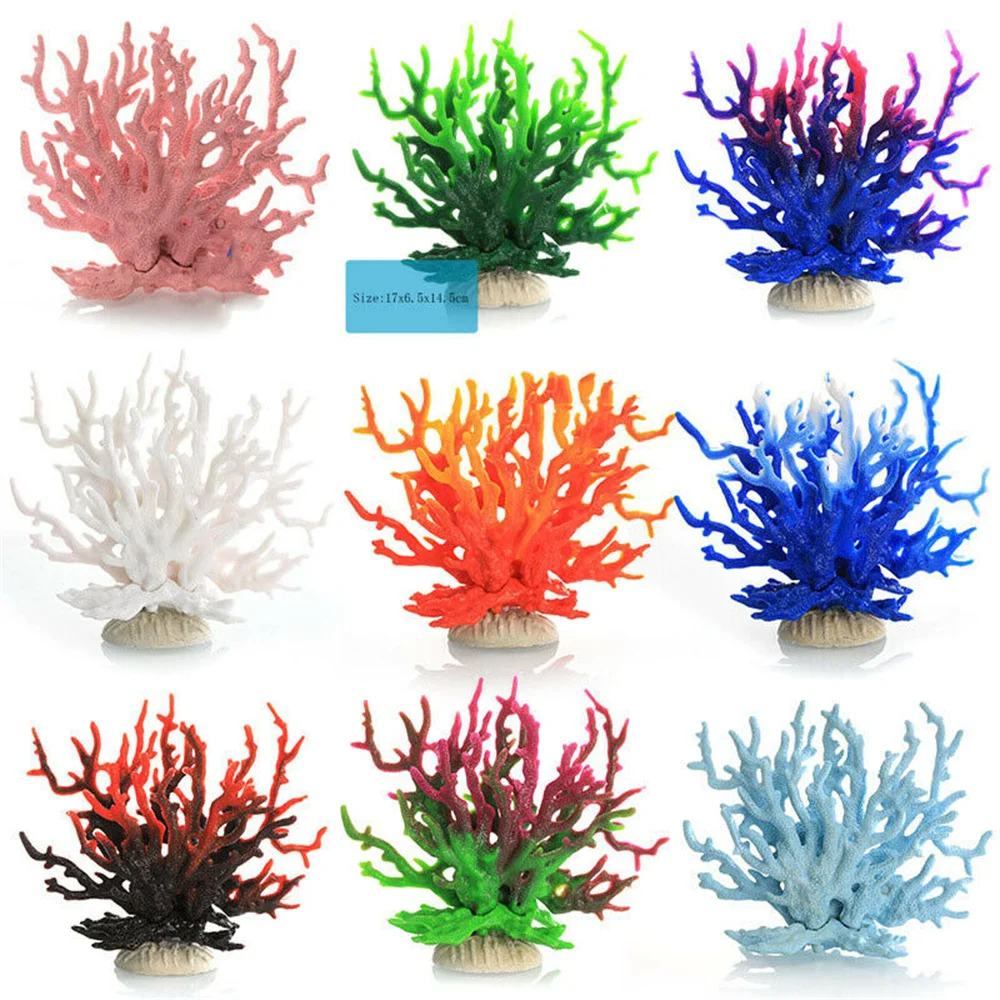 

Artificial Resin Coral Water Branches Aquarium Decoration Fish Tank Underwater Live Plant Luminous Ornament Aquatic Landscape