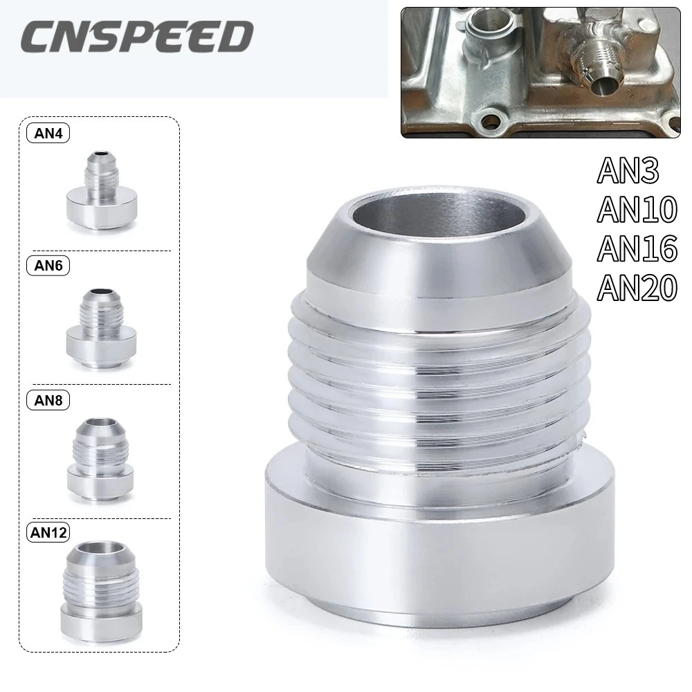 CNSPEED AN6 AN8 AN10 AN12 AN16 AN20, алюминиевый азотный штуцер для шланга, мужской заготовка, прямой мужской штуцер для сварки, переходник для сварки