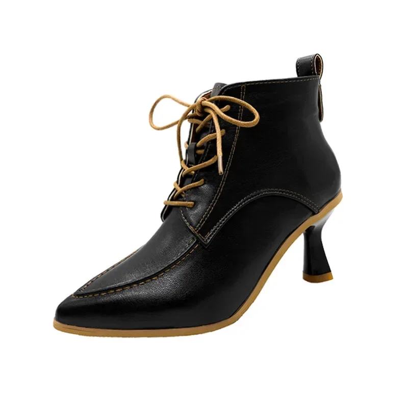 Женские осенние ботинки на высоком каблуке зимние дизайнерские Элегантные