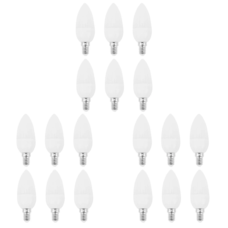 

18Pcs LED Lamps Candle Light Bulbs Candlesticks 2700K AC220-240V, E14 470LM 3W Cool White