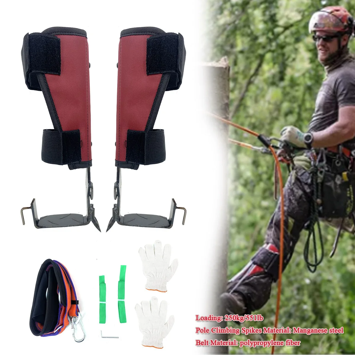 

Tree ClimbingGear hard stainless steel claws tree climbing jungle survival hunt
