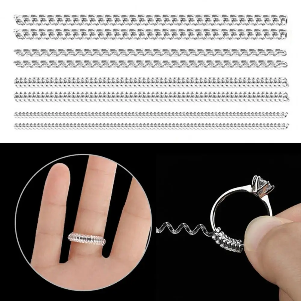 

Comfortable Ring Size Adjuster Efficient Spiral-based Ring Size Adjuster Set for Any Rings Anti-lost Jewelry Guard for 16pcs