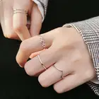 Натуральная 925 Стерлинговое Серебро геометрической формы Регулируемые кольца для Модные женские вечерние ювелирные изделия в минималистском стиле панк аксессуары подарок