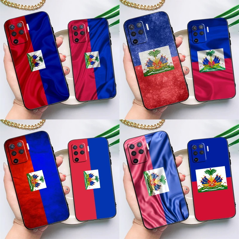 Чехол с гаитянским флагом для OPPO A5S A1K A15 A52 A72 A54 A74 A94 A93 A91 A5 A9 A31 A53 A53S 2020, задняя крышка.