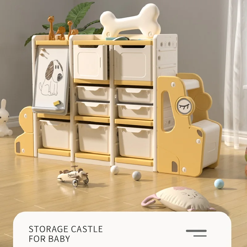 

ABS Toy Storage Rack Cabinet Classification Cartoon Floor-To-Ceiling Picture Book Rack