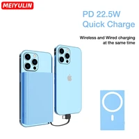 10000mah magnetic power bank pd22 5w 15w fast wireless charging large capacity back clip battery for iphone 12 13 pro max xiaomi