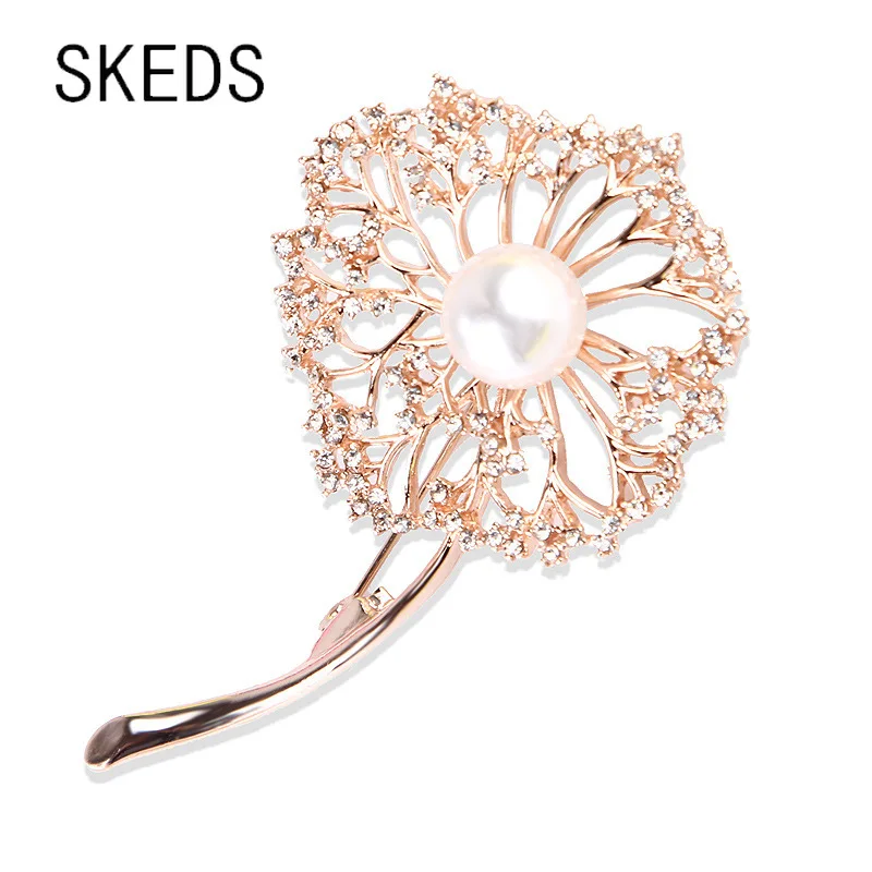 Роскошные женские булавки Стразы SKEDS в форме одуванчика креативные броши цветка