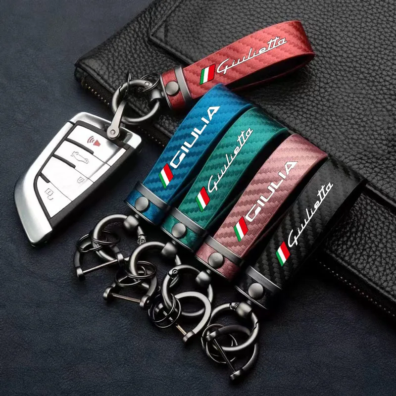 

Car Keychain Horseshoe Buckle Key Ring Key Rings For Alfa Romeo Giulia Giulietta Accessories