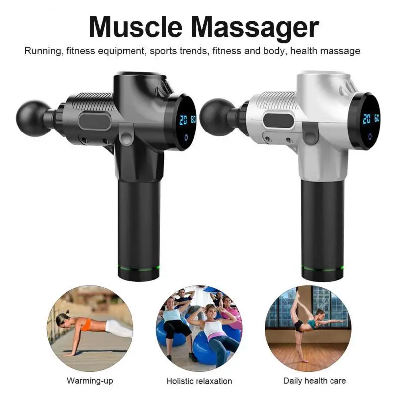 

High Frequency Massage Gun Deep Tissue Muscle Vibration Relaxation Therapy Exercising Slimming Shaping Pain Relief Body Massager