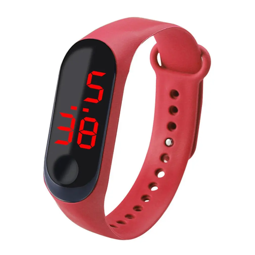 Браслет часы ремешок цифровые красные светодиодные рекламный подарок с