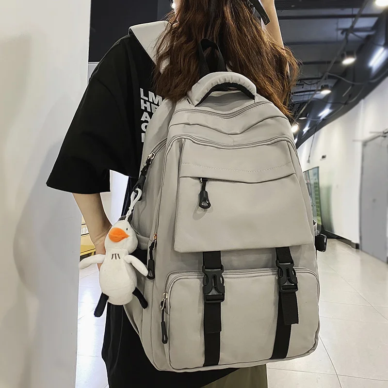 

High Quality Waterproof Nylon Both Men and Women Backpack Female Large Capacity Multiple Pockets Travel Bag Boy Girl Schoolbag