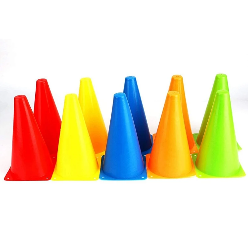 

10 Pcs Soccer Training Marker Bucket 9In/23Cm Agility Marker Cone For Skateboard Soccer And Outdoor Activities