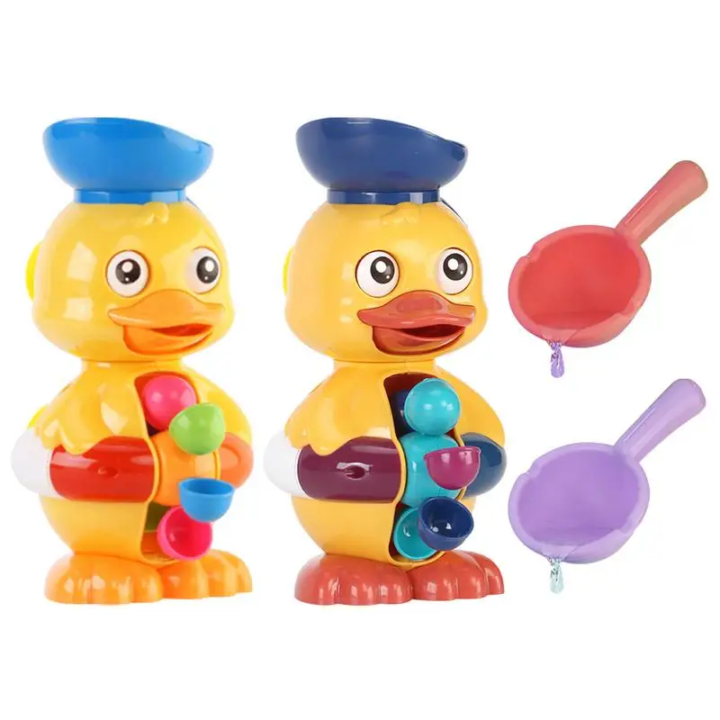 

Duck Bath Toy Shower Bath Toys Rotatable Waterwheel Water Scoop Kid Water Play Spinner With Suction Cup Waterwheel Game For Kid