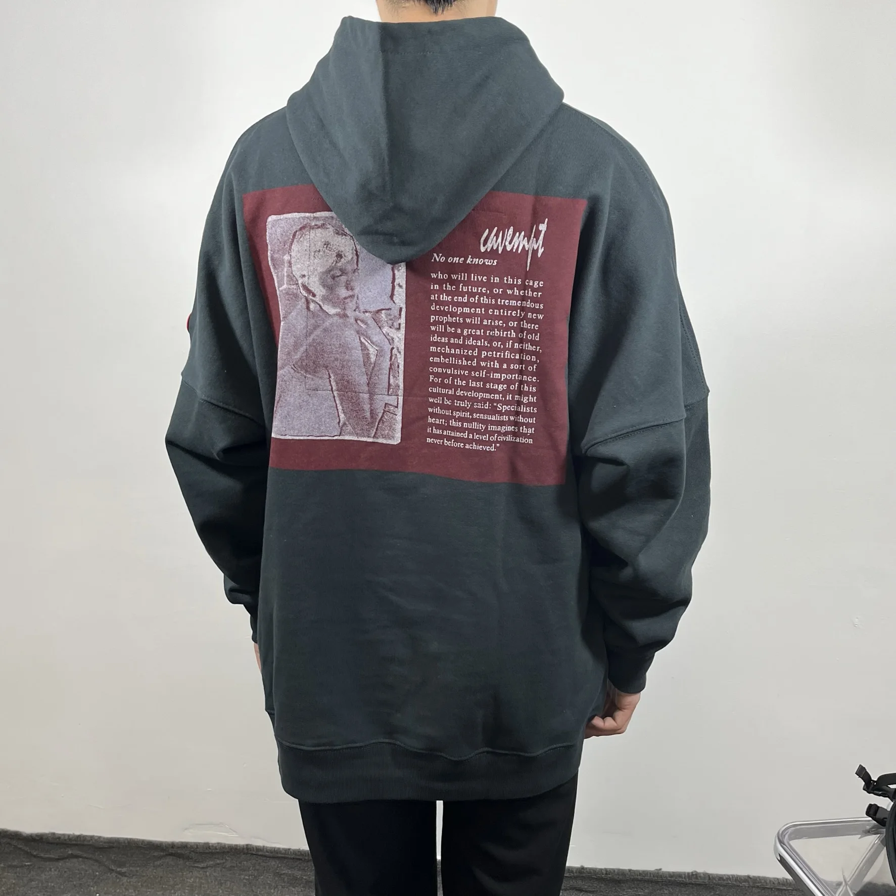 

LIFE CAVEMPT Vanished Embroidery CE Sweater Men's Japanese Fashion Brand Loose Abstract Off Shoulder Couple Fashion Hoodie