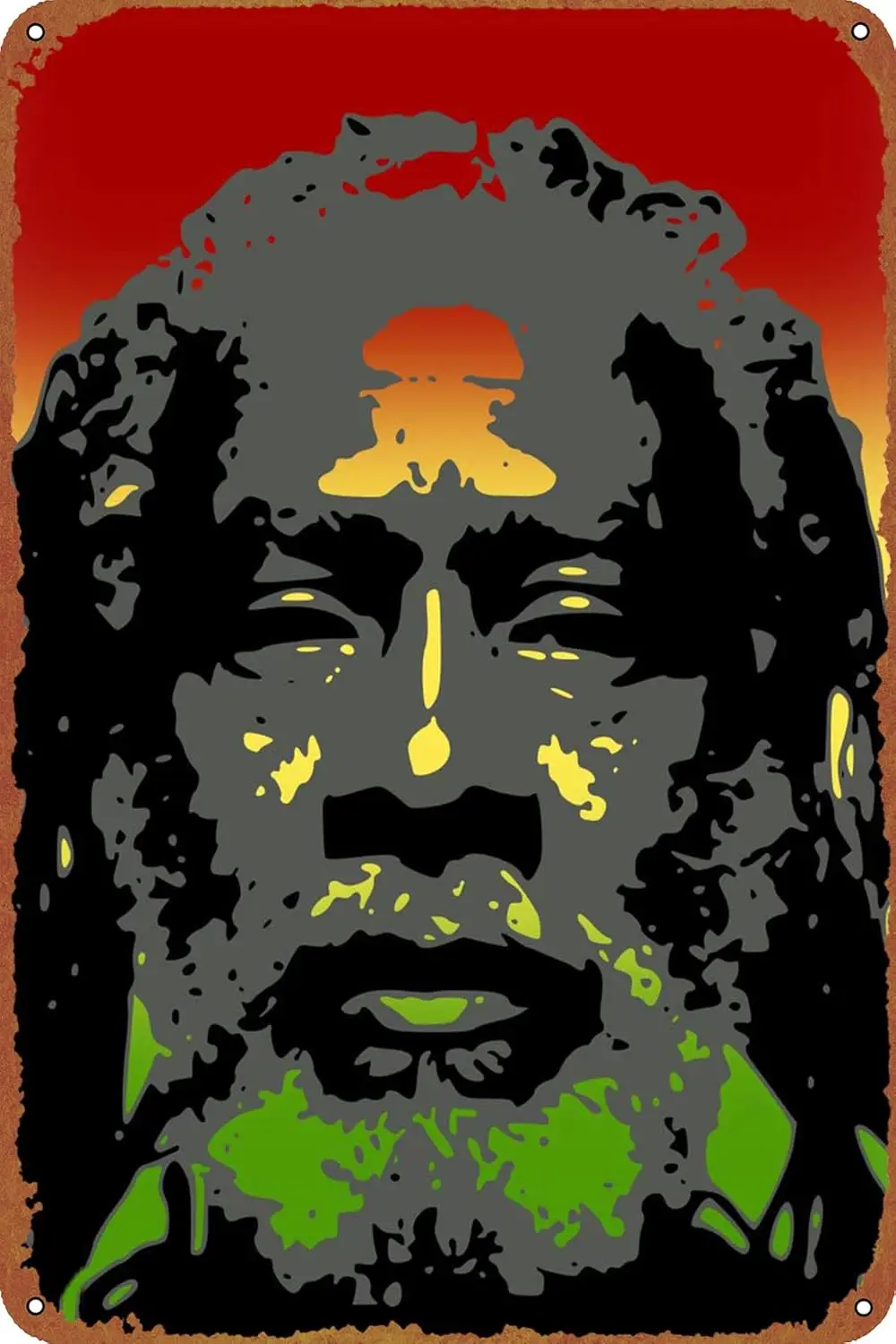 Regge cons Burnng Sper Metl Tn Sgn Плакат Vntge rt Wll Декор 12 x 8 nch