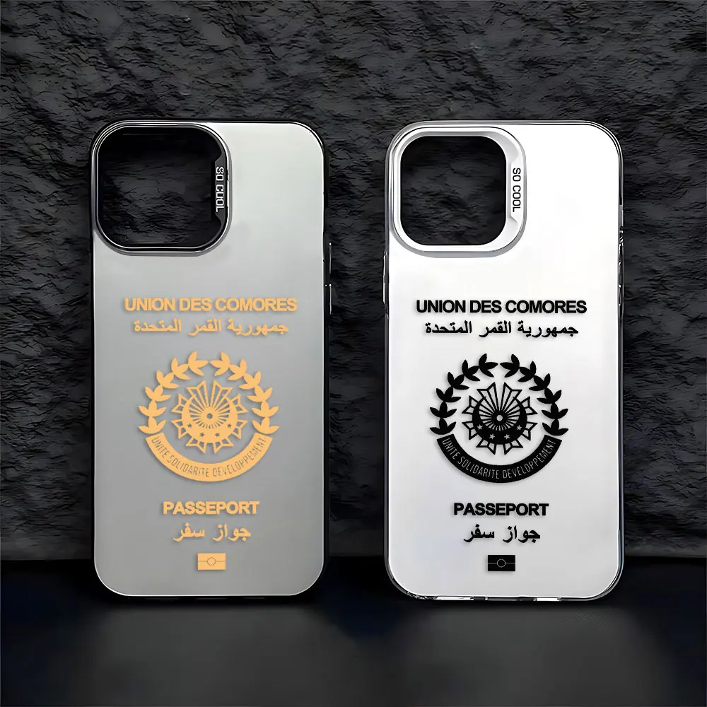 Comores Passport Phone Case For iPhone 16 15 14 13 12 11 mini Pro Max X XR XSMAX 8 7 Plus Anti Fall Matte Back Cover