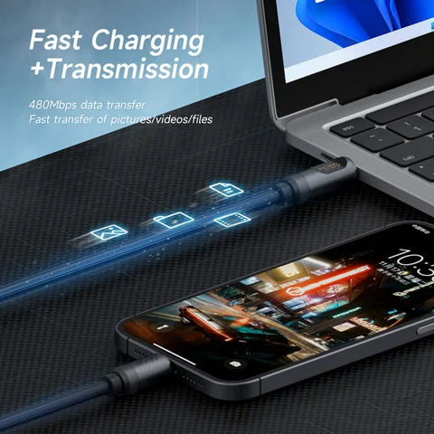 Кабель Hagibis USB C со светодиодным дисплеем типа C — C Кабель для быстрой зарядки PD 240 Вт Силиконовый зарядный кабель для iPhone 17 Macbook Pro Air