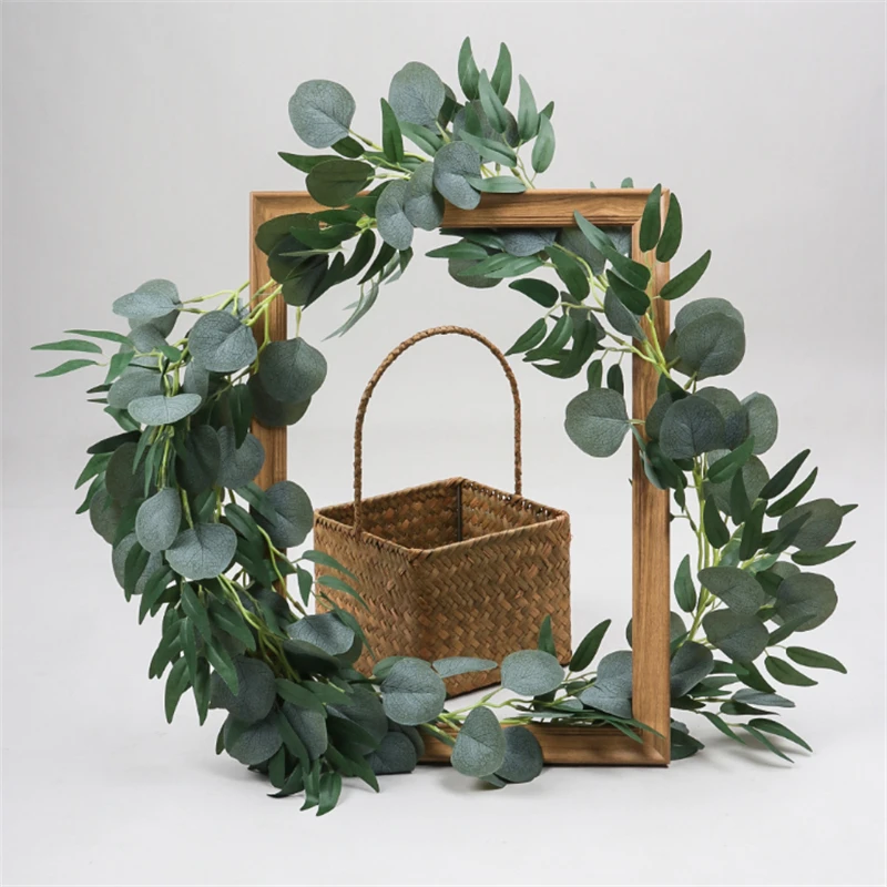 

195 см подвесная гирлянда из эвкалипта, искусственные растения, листья ротанга, сад, домашвечерние ринка, свадьба, реквизит, Рождественский Д...