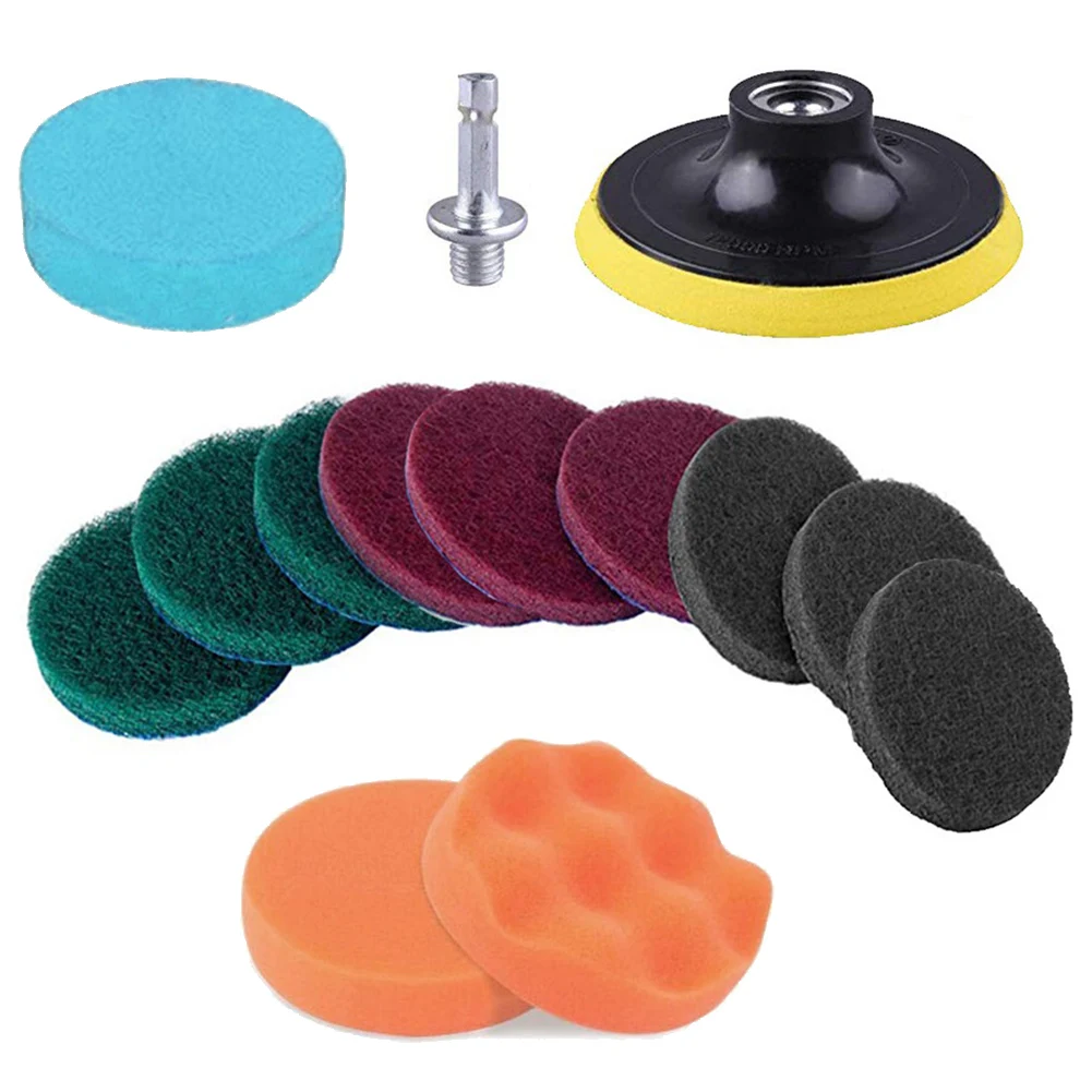 

1 Set Drill Detailing Brush Scour Polishing Tile Power Scrubber Scouring Pads Air Conditioner Vents Towel Polisher Car Clean Kit