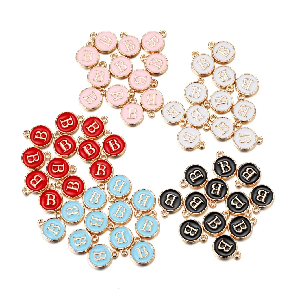 

20pcs 12*15mm A-Z Letter Charms Enamel Charms Alphabet Initial Letter Handmade Pendant For Diy Bracelet Jewelry Making Wholesale