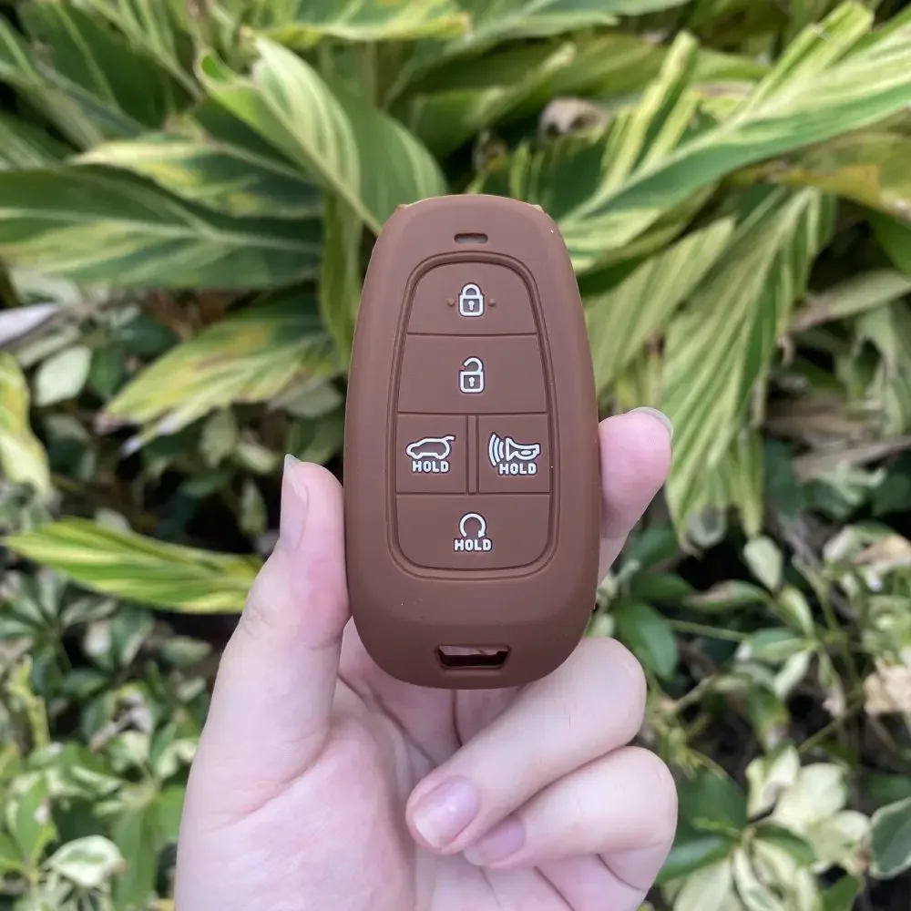 

Для Hyundai Sonata Sel IONIQ 5 NEXO NX4 Tucson Grandeur Santa Fe Solaris 5-кнопочный силиконовый чехол для автомобильного ключа, защитный набор кожи