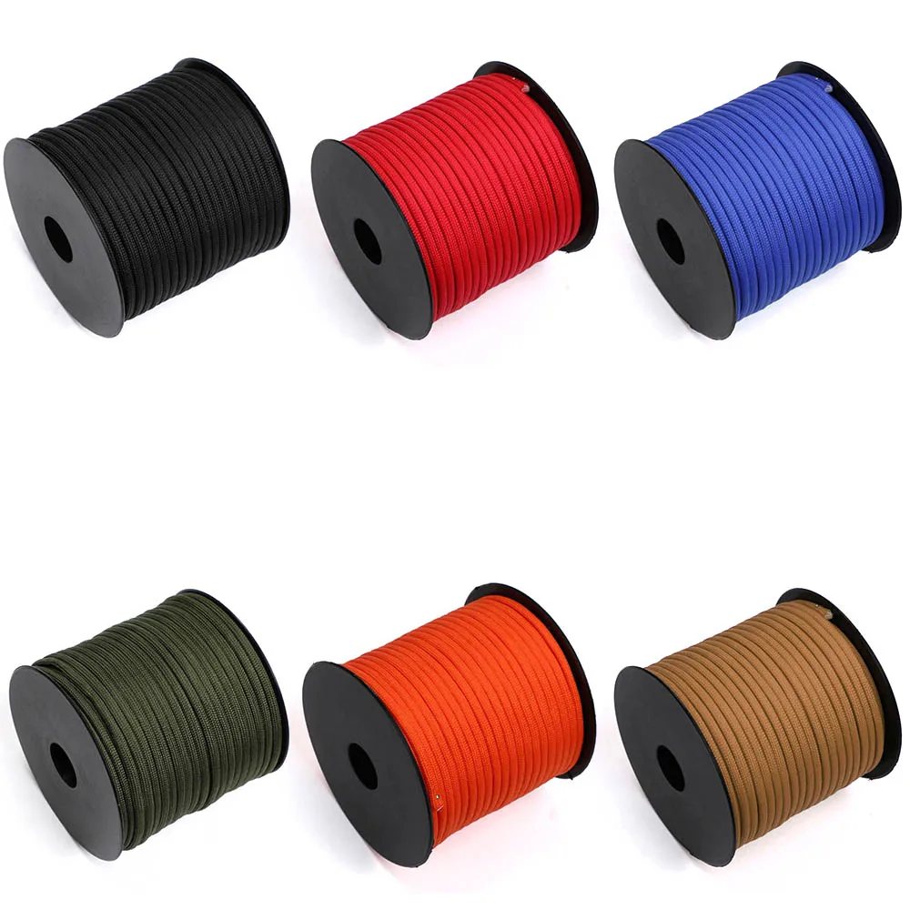 

50M Paracord 550 Cord 7 Strands 4mm Tent Rope Camping Survival Accesorios Warning Parachute Line Hiking Canopy Lanyard
