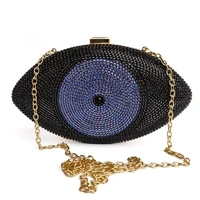 2022 banquet clutch luxury designer eye pattern black evening bag womens handbag with chain bridal wedding purse cosmetic bag