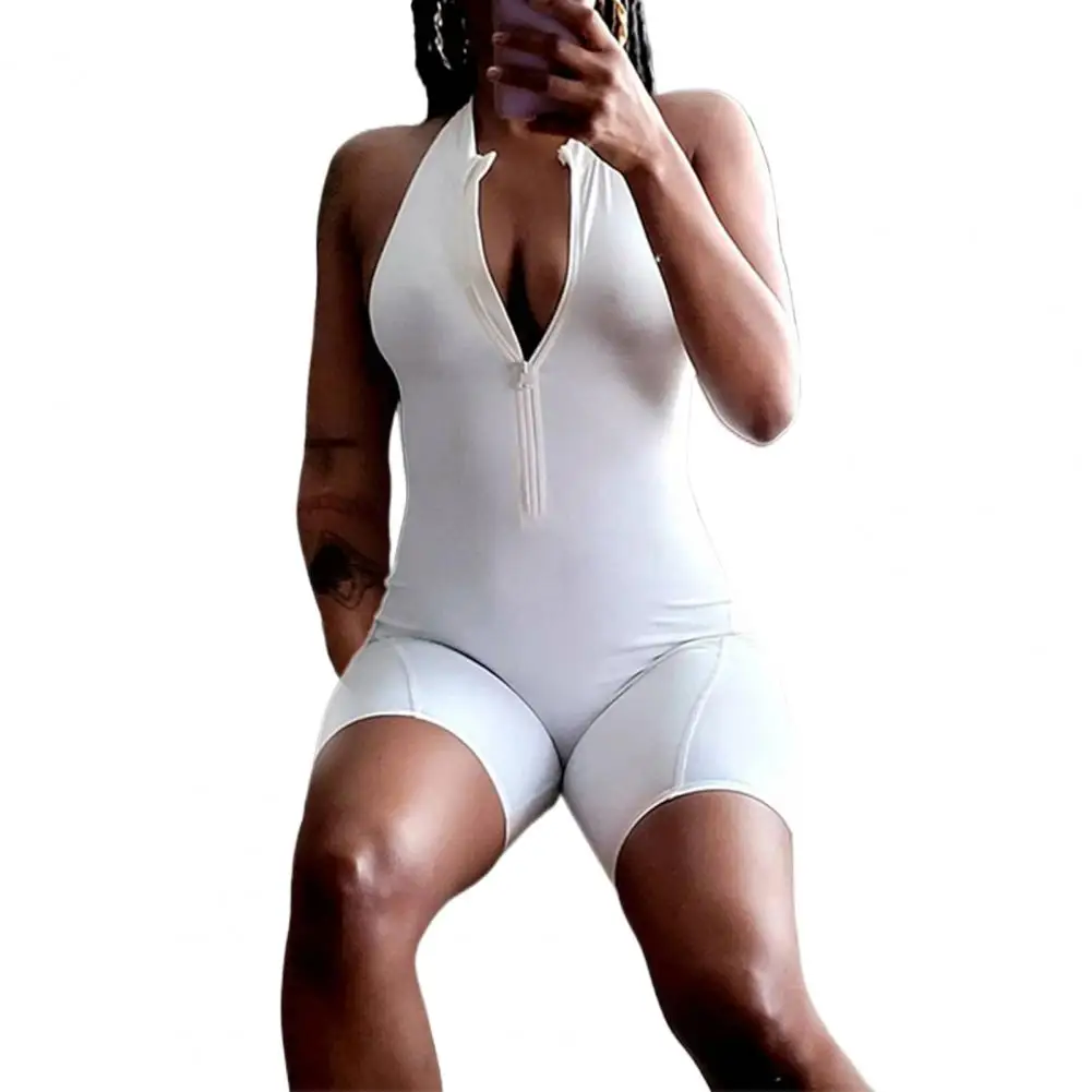 

Sexy Short Romper Jumpsuit Leotard Sleeveless Top Women Stretch Blouse Bodysuit Dropshipping