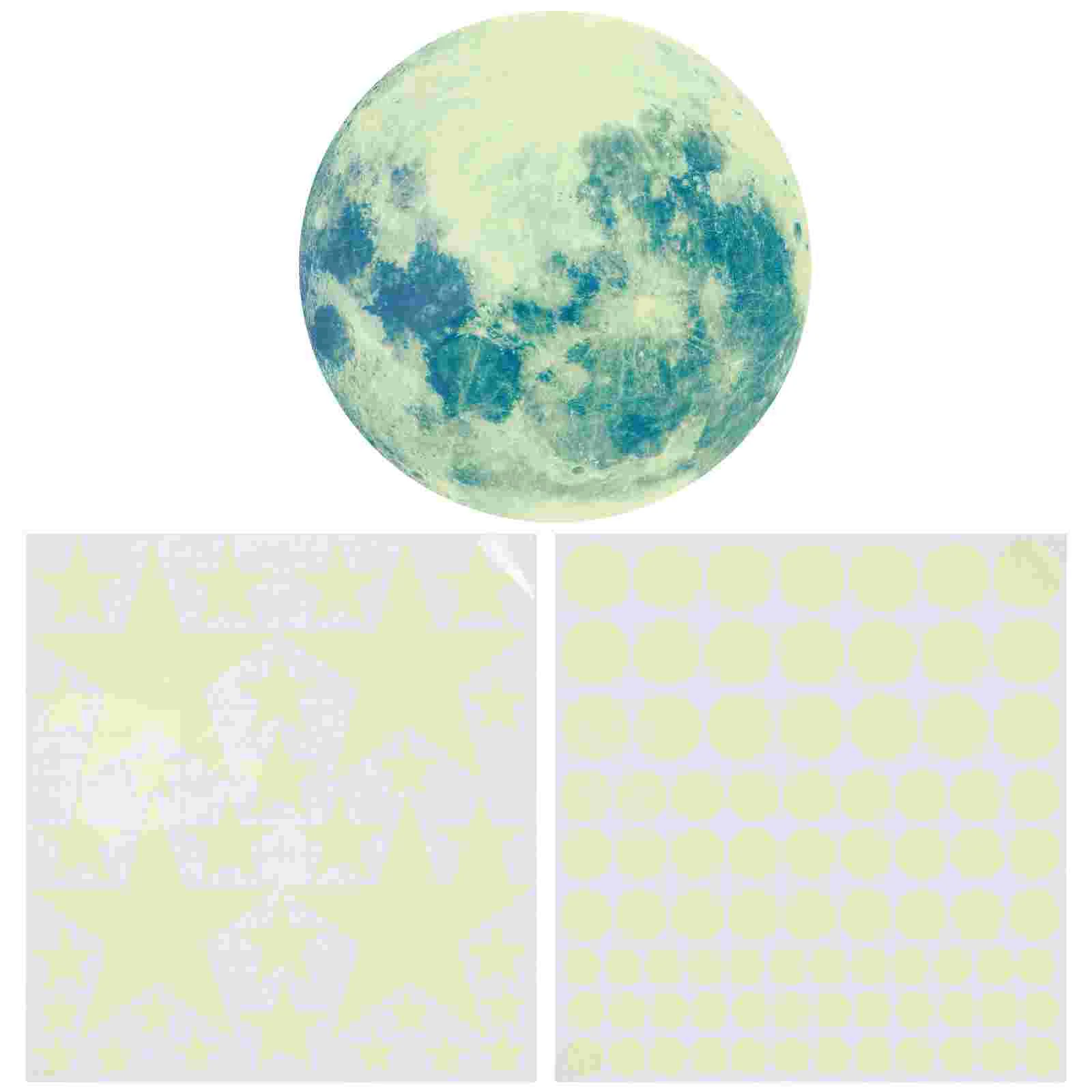 

Wall Stickers Glow Decalsdark The Glowing Moon Stars Luminous Ceiling Sticker Kids Room Star Dot Decor Nursery Mural Galaxy