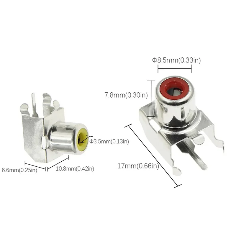 5 шт. встроенный 2-контактный разъем для монтажа печатных плат