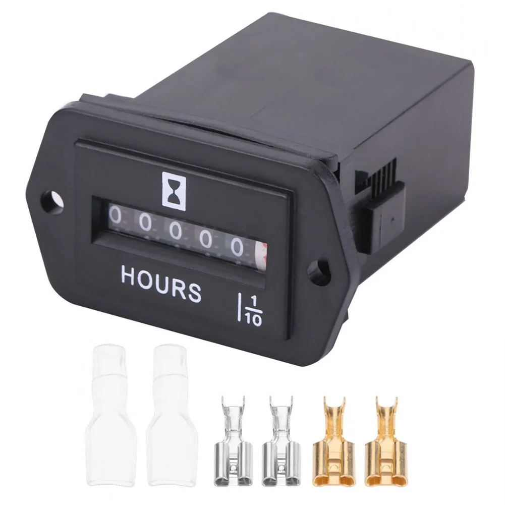 

Gauge Car Hour Meter 1pc Accessory Black Boat DC 6-80V Hours Indicator