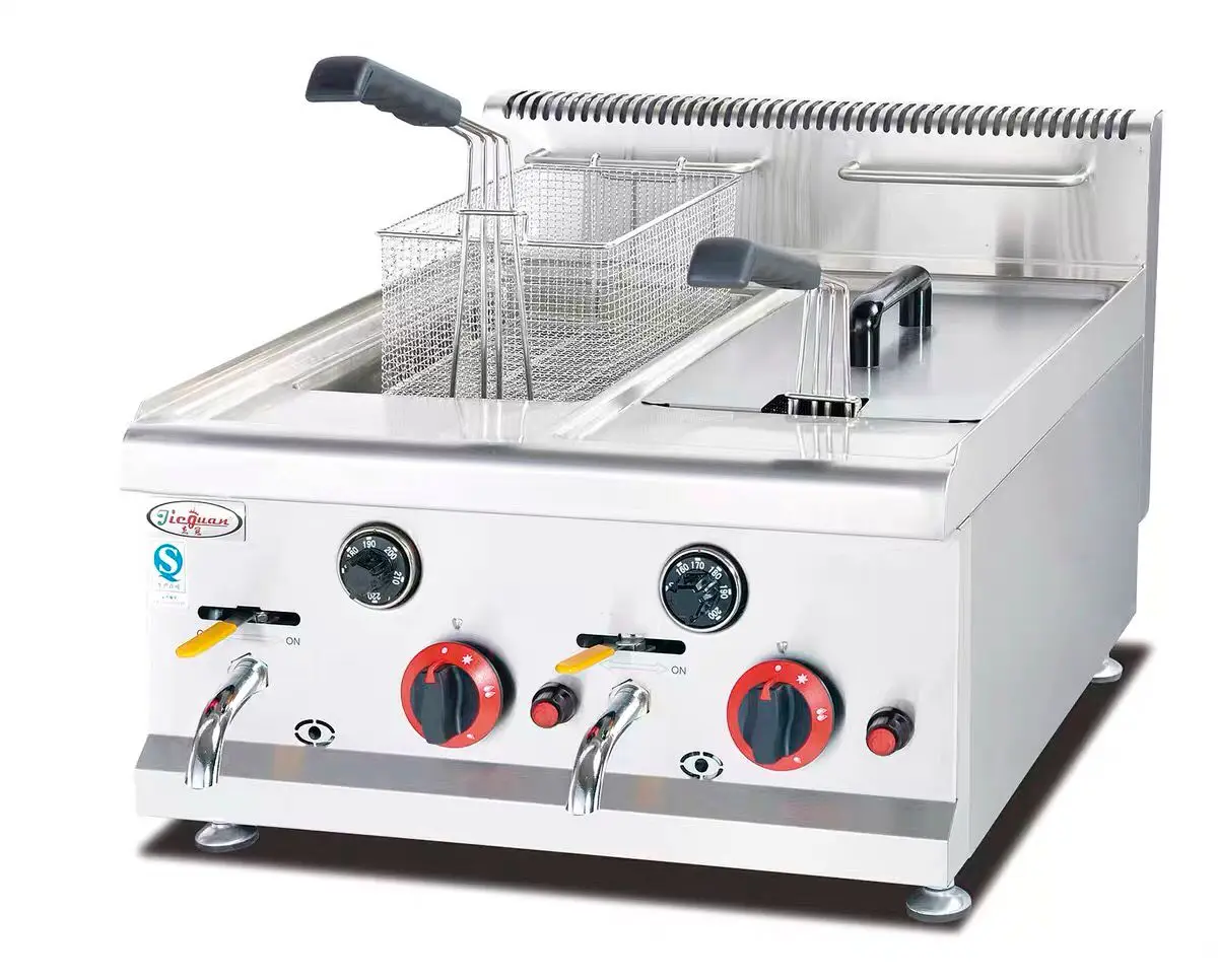 

8L Desktop gas double cylinder double screen fryer
