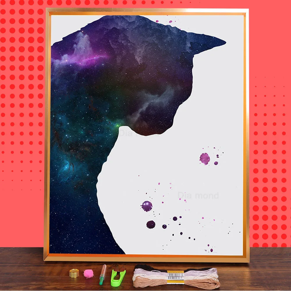 

Galaxy Nebula Silhouette Animal Deer Pre-Printed 11CT Cross-Stitch DIY Embroidery Full Kit DMC Threads Craft Promotions