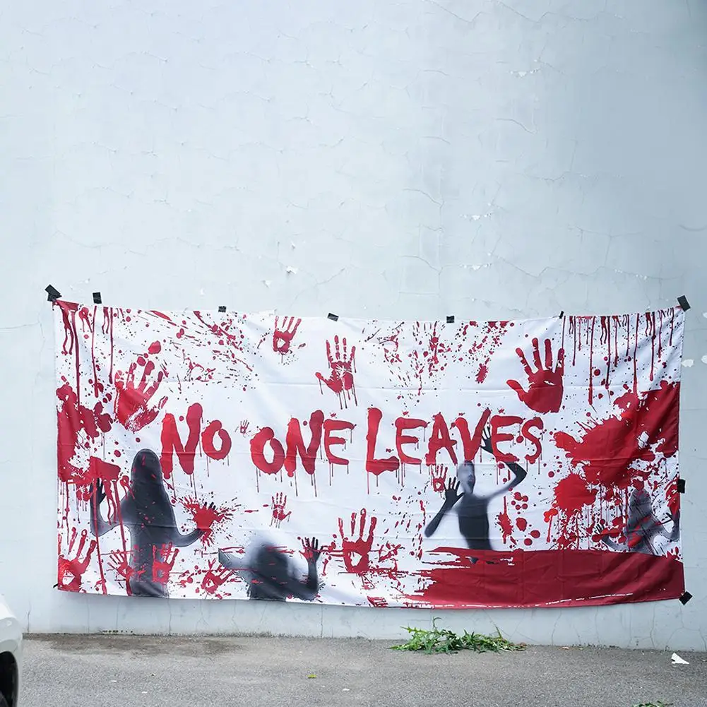 

Latest Halloween Banner Backdrop Happy Halloween Decoration For Home Bloody Bat Pumpkin Ghost Print Banner Halloween Suppil I7T9