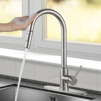 smart touch kitchen faucet brushed gold pull out kitchen mixer faucets quality stainless steel sensor kitchen tap