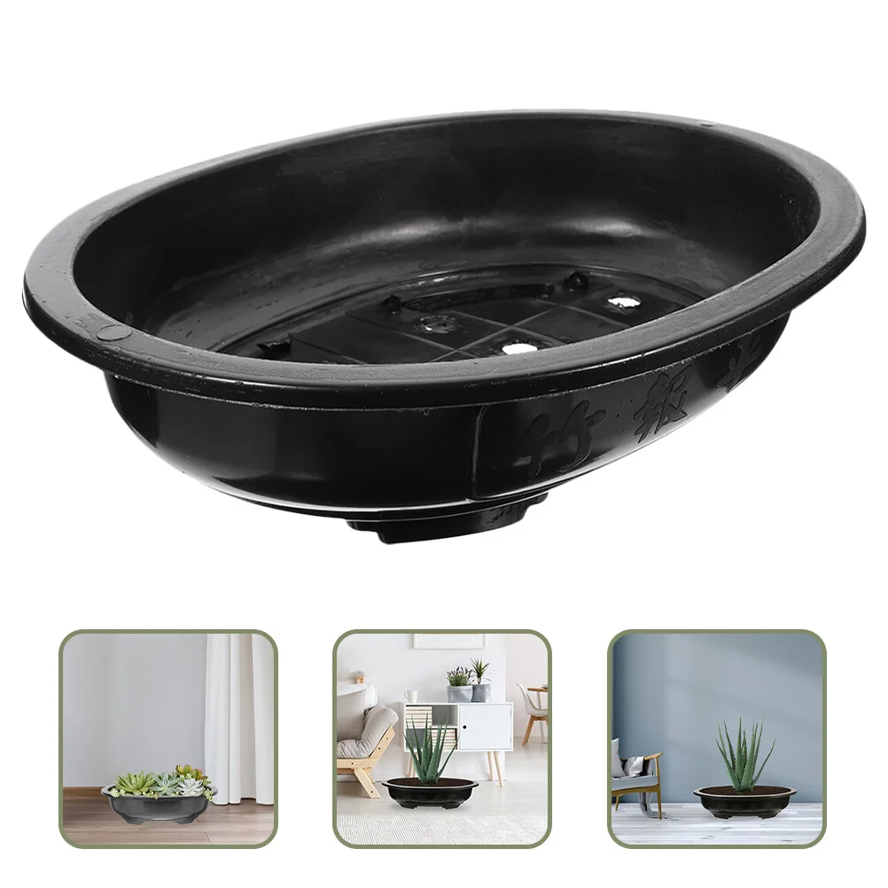 

4 Pcs Round Serving Tray Pot Large Bonsai Flowerpot Practical Tree Container Plastic Office
