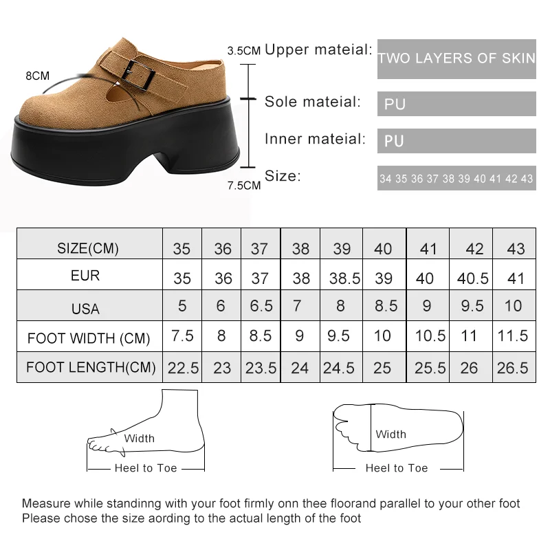 AIYUQI Women's Sippers 2023 Spring High-heel Platform Retro Women's Loafers Casual Square Toe Genuine Leather Mules For Ladies