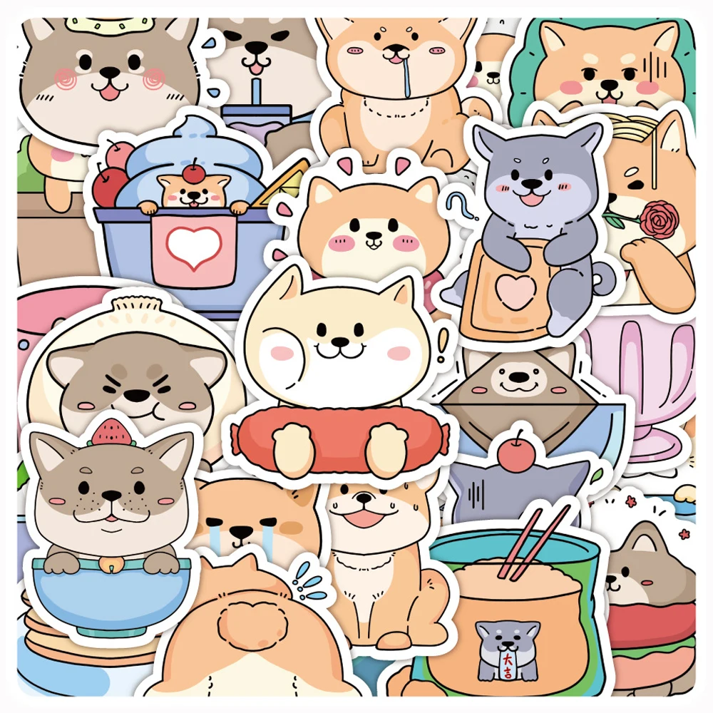 

10/30/60pcs Cute Animal Doge Stickers Funny Dog Cartoon Decals Notebook Laptop Phone Suitcase Album Stationery Sticker Kids Toys
