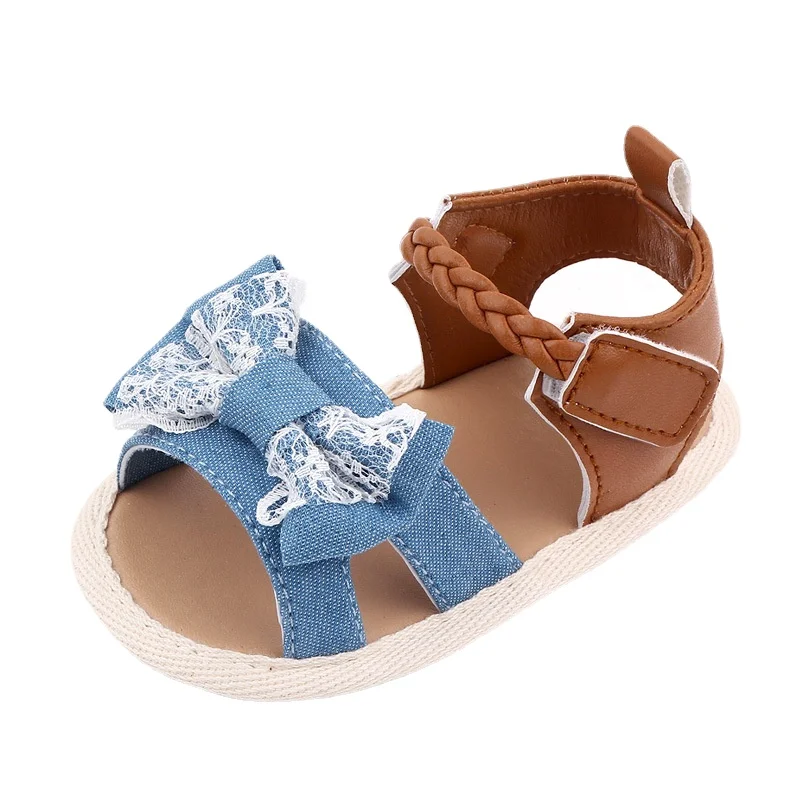 

0-18M Fashion Newborn Baby Girls Sandals Princess Shoes Infant Bowknot Toddler Summer Sandals PU Non-slip Shoes